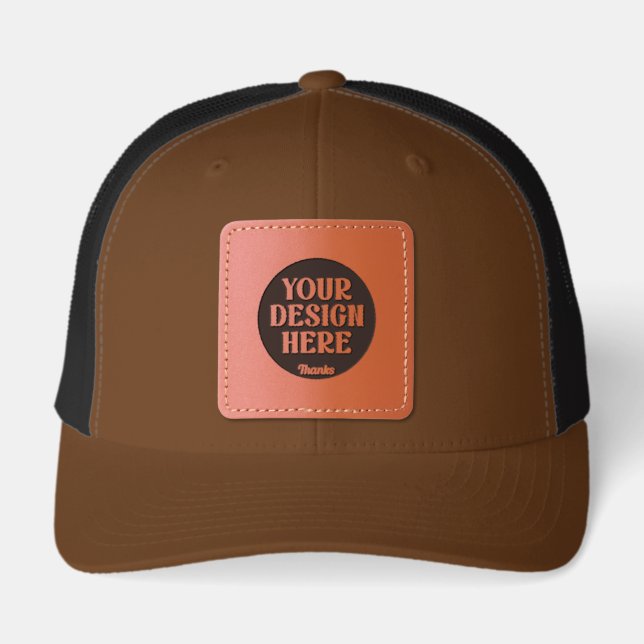 Personalized, Elegant, Classic, Wedding Gifts Leather Patch Hat (Front)