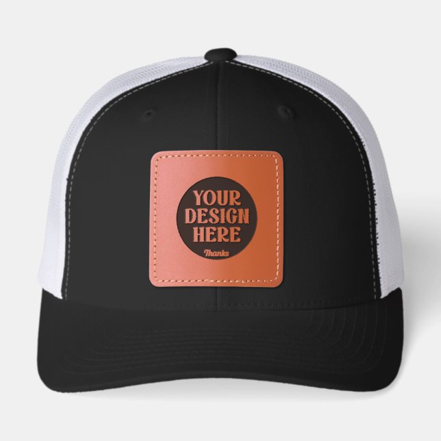 Personalized, Elegant, Classic, Wedding Gifts Leather Patch Hat (Front)