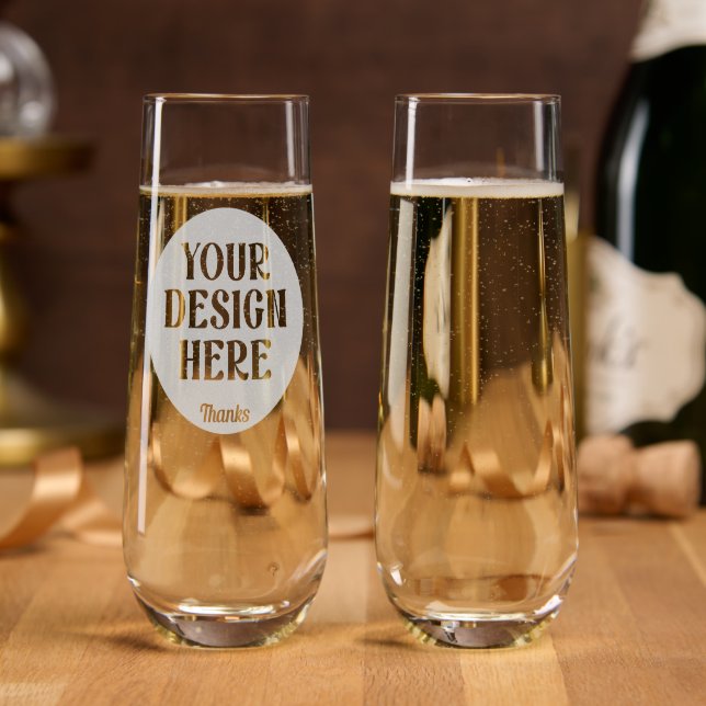 Personalized, Elegant, Classic, Wedding Gifts Stemless Champagne Flute (Party)