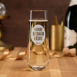 Personalized, Elegant, Classic, Wedding Gifts Stemless Champagne Flute