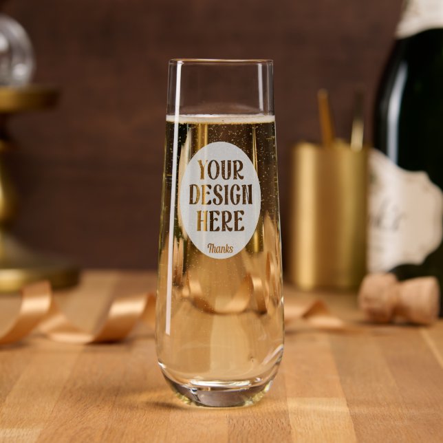Personalized, Elegant, Classic, Wedding Gifts Stemless Champagne Flute (Party)
