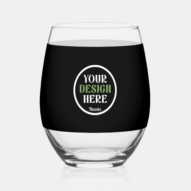 Personalized, Elegant, Classic, Wedding Gifts Stemless Wine Glass (Front)