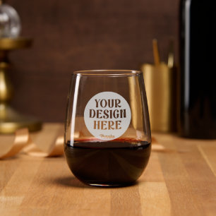 Personalized, Elegant, Classic, Wedding Gifts Stemless Wine Glass