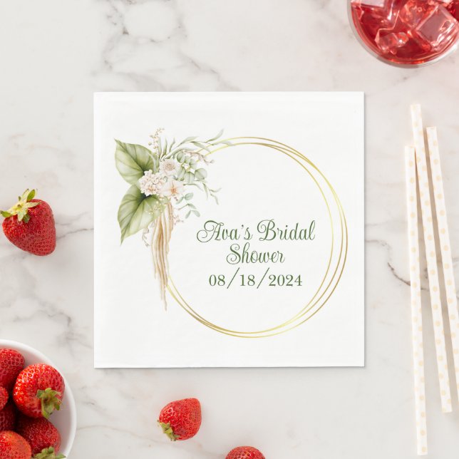 Personalized elegant cocktail party napkins shower (Insitu)