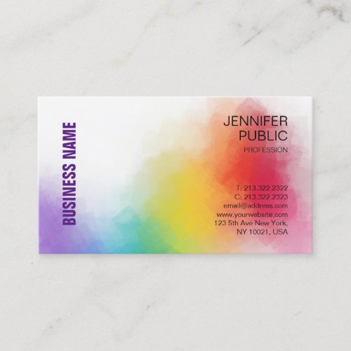 Personalized Elegant Colorful Modern Professional Business Card