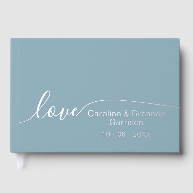 Personalized Elegant Couple Names Love Gold Foil Guest Book (Front)