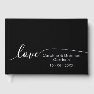 Personalized Elegant Couple Names Love Gold Foil Guest Book