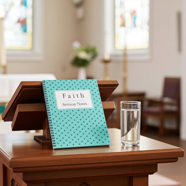 Personalized Elegant Cross Motif Sermon Notebook (Creator Uploaded)