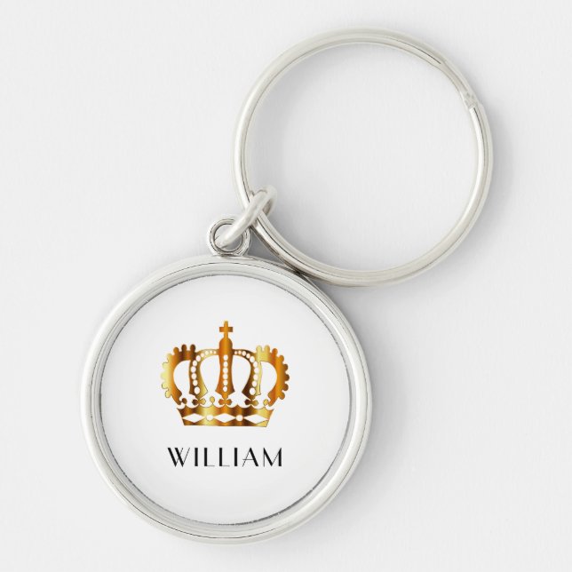 Personalized Elegant Crown Name Keychain (Front)