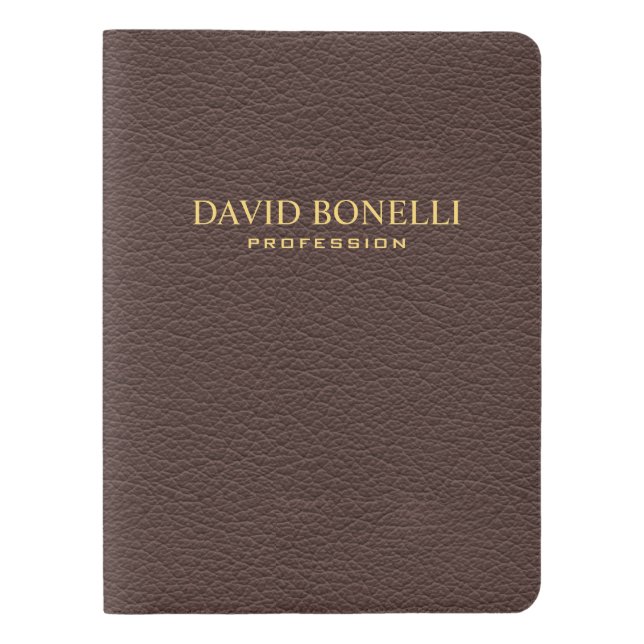 Personalized Elegant Dark Brown Leather Masculine Extra Large Moleskine Notebook (Front)