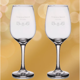 Personalized Elegant Diamond Anniversary Keepsake Wine Glass
