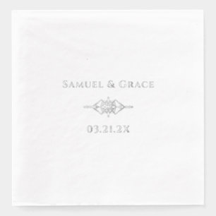 Personalized Elegant Diamond Wedding Anniversary Foil Napkins