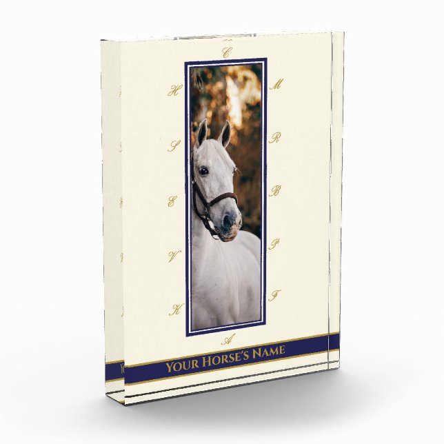 Personalized Elegant Dressage Arena Horse Photo (Left)
