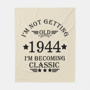 Personalized elegant eighty vintage 80th birthday fleece blanket