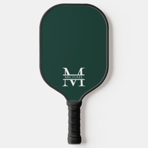 Personalized Elegant Emerald Green Monogram  Name Pickleball Paddle