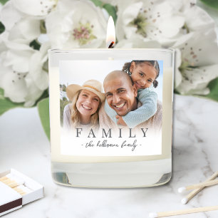 Personalized Elegant Family Photo Collage Scented Candle