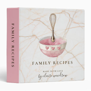 Personalized Elegant Family Recipes Whisk 3 Ring Binder