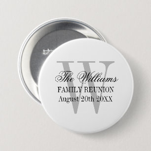 Personalized elegant family reunion party buttons