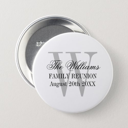 Personalized elegant family reunion party buttons