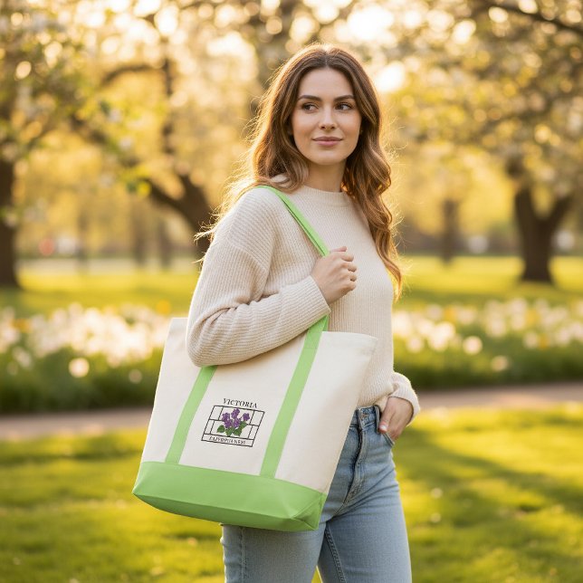 Personalized Elegant February Violet Birth Flower  Tote Bag (Creator Uploaded)