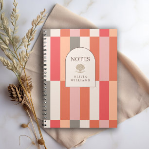 Personalized Elegant Feminine Stripes Pattern Notebook
