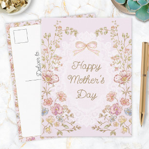 Personalized Elegant Floral Happy Mother’s Day Postcard