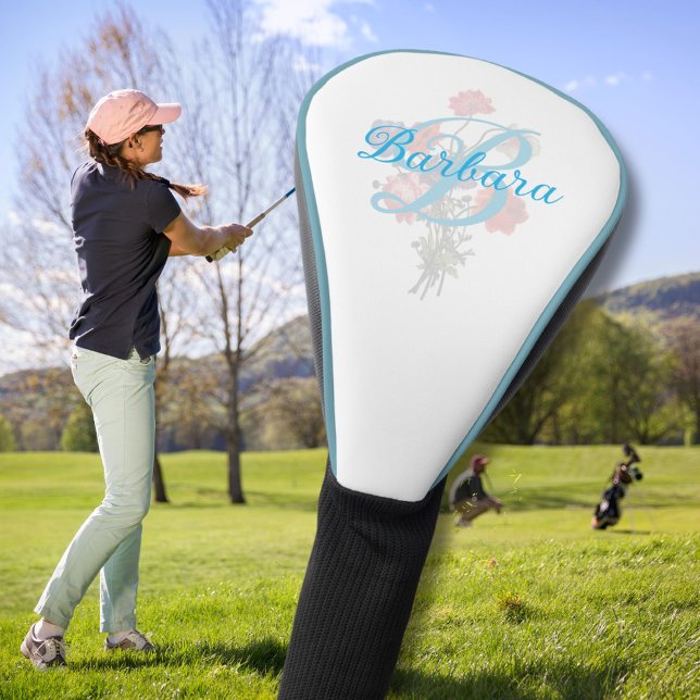 Personalized Elegant Floral  Monogram Name  Golf Head Cover (Creator Uploaded)