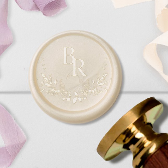 Personalized Elegant Floral Monogram Wax Seal Stamp (Creator Uploaded)