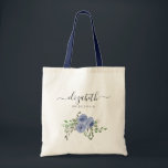 Personalized Elegant Floral Navy Blue Bridesmaid Tote Bag<br><div class="desc">Personalized Elegant Modern Floral Navy Blue Bridesmaid Tote Bag
Great gift for bridesmaids,  flower girls,  mother of the bride and mother of the groom on the wedding day,  rehearsal dinner or engagement party.</div>