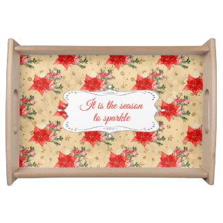 Personalized Elegant Floral Pattern Serving Tray