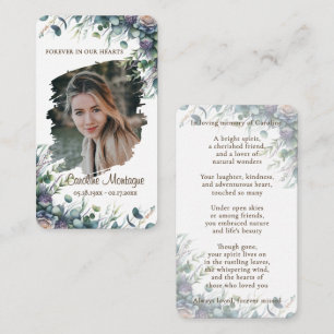 Personalized Elegant Floral Photo Memorial Card