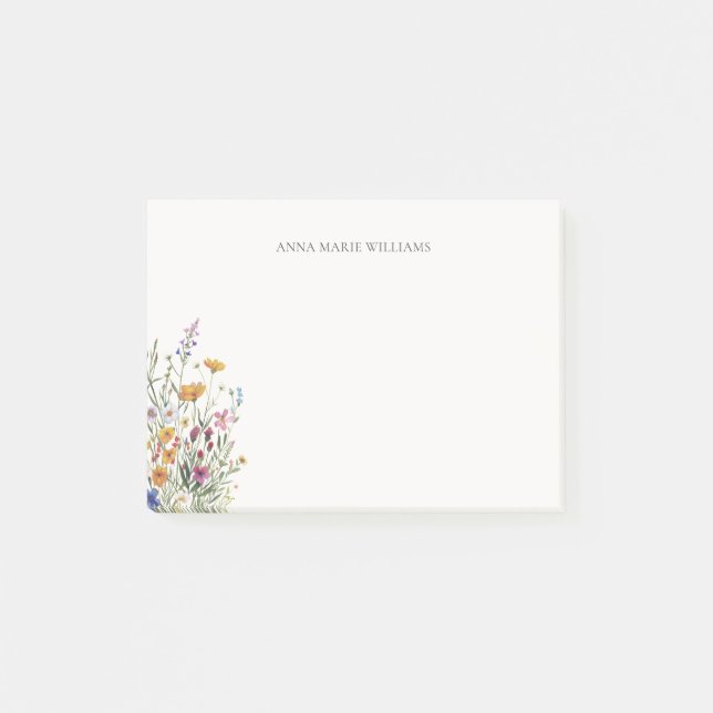 Personalized Elegant  Floral  Post-it Notes (Front)
