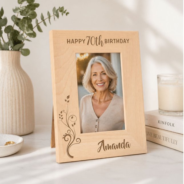 Personalized Elegant Foliage 80th Birthday Engraved Frames (Creator Uploaded)