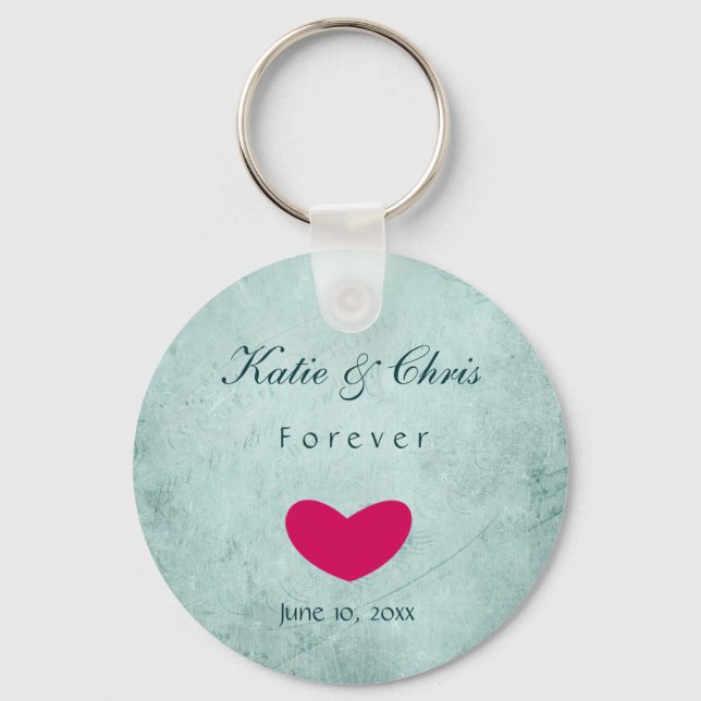 Personalized Elegant Forever wedding keepsake Keychain (Front)