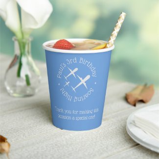 Personalized Elegant Fun Three Airplanes Art, Blue