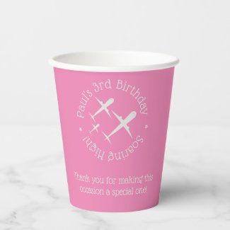 Personalized Elegant Fun Three Airplanes Art, Pink