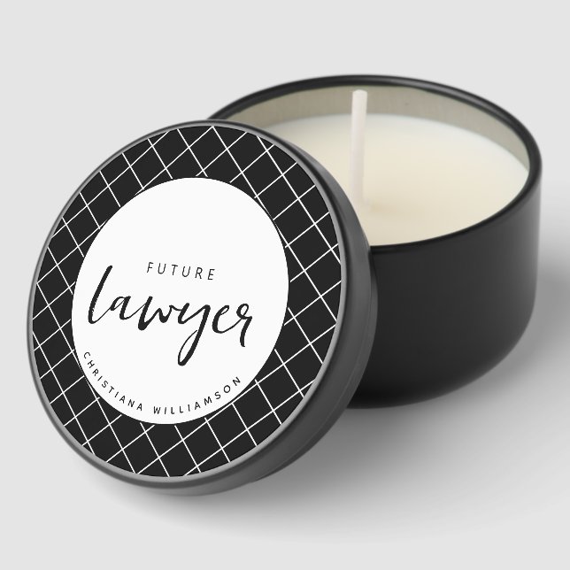 Personalized Elegant Future Lawyer Mini Candle Favors (Corner)