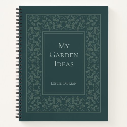 Personalized Elegant Garden Ideas Notebook