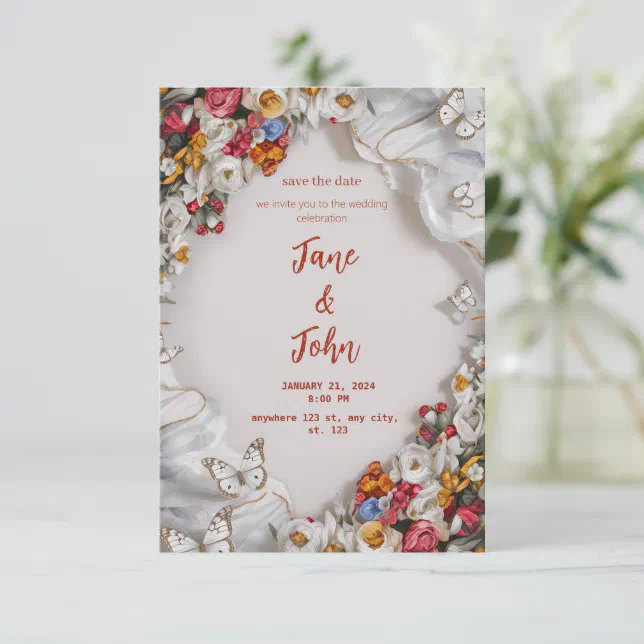 [Personalized] Elegant Garden Theme Wedding Invitation | Zazzle