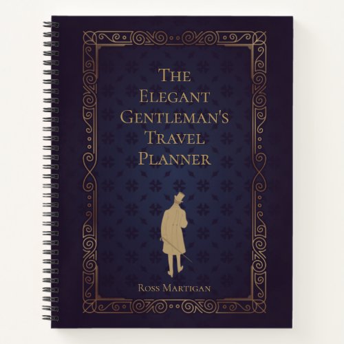 Personalized Elegant Gentlemans Travel Planner Notebook