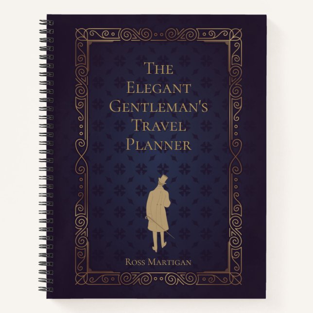 Personalized Elegant Gentleman's Travel Planner Notebook (Front)