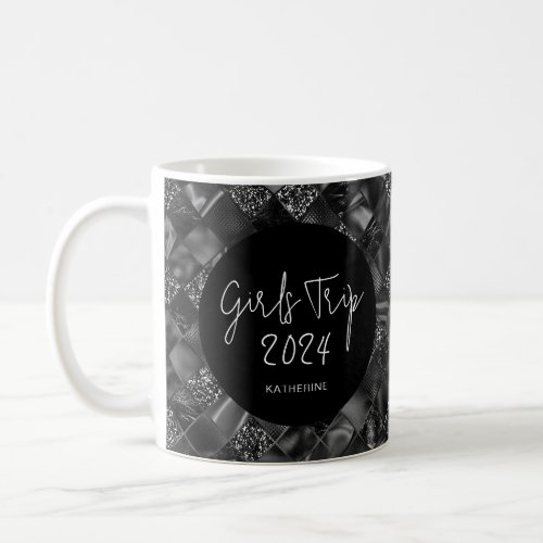 Personalized Elegant Girls Trip Faux Glitter Foil Coffee Mug