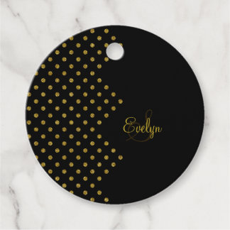 Personalized Elegant Glitter Gold Favor Tags
