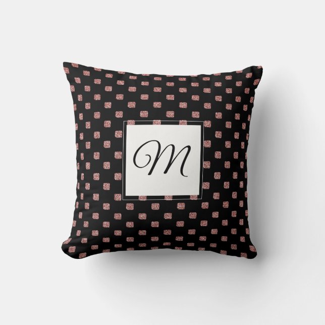 Personalized Elegant Glitter Throw Pillow (Front)