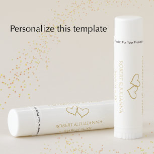 Personalized Elegant Gold 50th Anniversary Favor Lip Balm