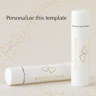 Personalized Elegant Gold 50th Anniversary Favor Lip Balm