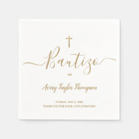Personalized Elegant Gold Cross Bautizo spanish