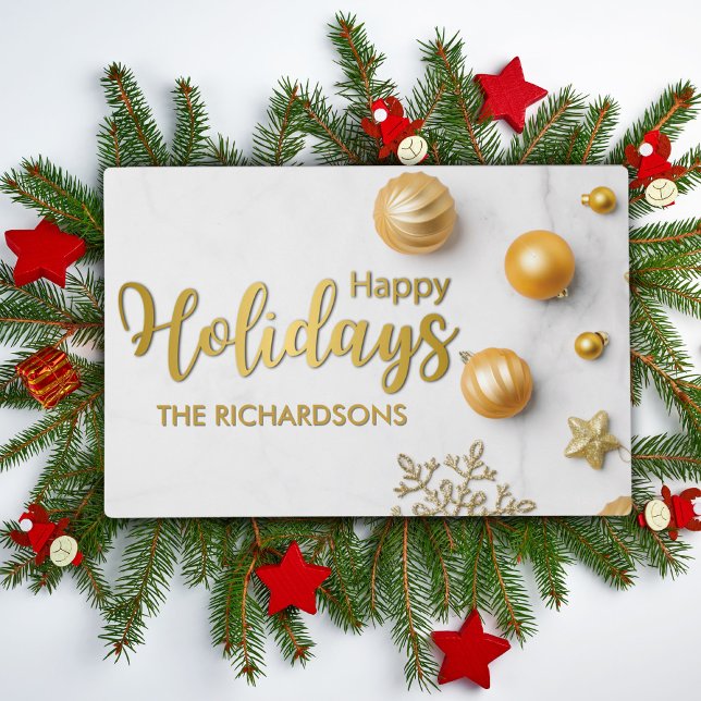Personalized elegant gold family name Christmas Placemat (Creator Uploaded)