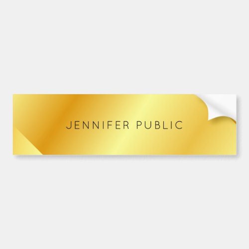 Personalized Elegant Gold Look Template Bumper Sticker
