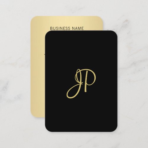 Personalized Elegant Gold Modern Monogram Template Business Card